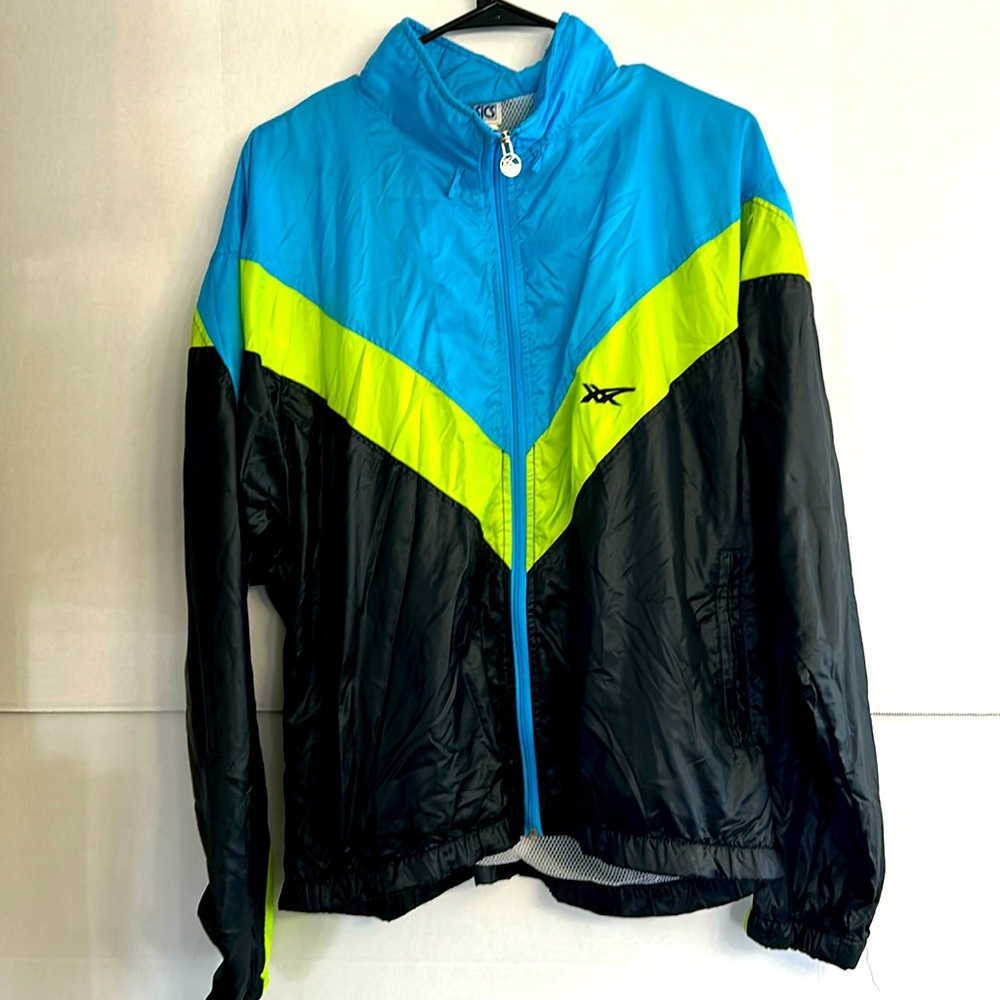 Vintage Asics Jacket Adult Retro Bright Full Zip Windbreak. Fits Like A Medium/L